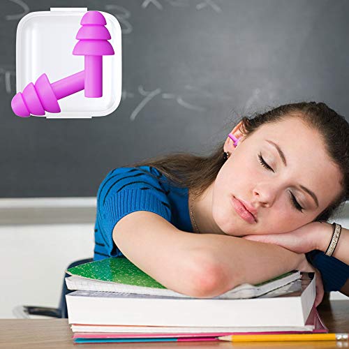 Tapones para los oídos reutilizables de silicona - Tapones para los oídos con reducción de ruido ultracómodos para dormir, nadar, conciertos y aviones