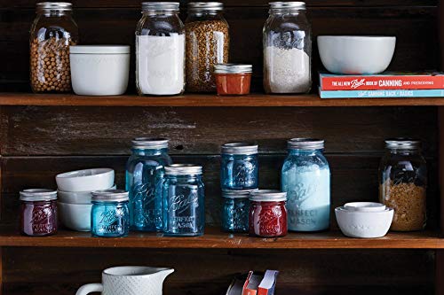 Tarro, estilo vintage, boca regular, de 473 ml, de Ball® Aguamarina. Tarro de cristal Mason, paquete de 4 unidades.