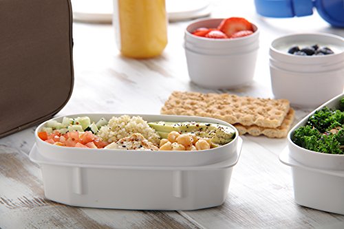 TATAY 1167711 - Top Flex - Contenedor de alimentos hermético con cierre a presión y tapa flexible. Recambio para bolsa porta alimentos TATAY Urban Food Casual. 0,5 litros, Blanco, 18.4 x 9.4 x 6.1 cm