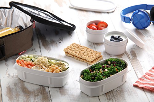 TATAY 1167711 - Top Flex - Contenedor de alimentos hermético con cierre a presión y tapa flexible. Recambio para bolsa porta alimentos TATAY Urban Food Casual. 0,5 litros, Blanco, 18.4 x 9.4 x 6.1 cm