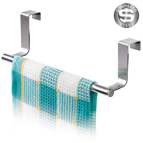 Tatkraft Horizon Toallero para Puertas, Colgador de Paño de Cocina y Baño, Acero Inoxidable