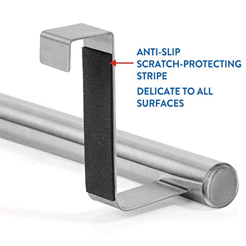 Tatkraft Horizon Toallero para Puertas, Colgador de Paño de Cocina y Baño, Acero Inoxidable