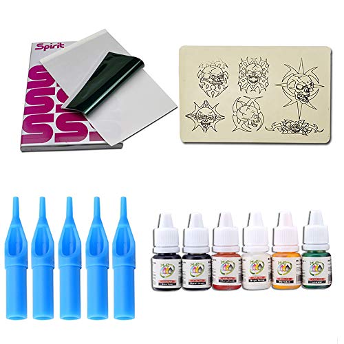 Tatuaje kit completo 2 del arma del tatuaje kits para el revestimiento y sombreado con fuente de alimentación Grips Consejos de tinta de tatuaje artista profesional