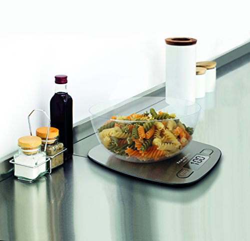 Taurus Easy Inox - Báscula de cocina digital de capacidad 5 kg, función tara, 4 sensores de precisión, color plateado