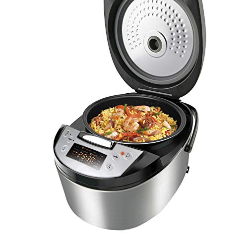 Taurus Top Cuisine Máquina de cocinar programable, cubeta extraíble 5 L, 12 Temporizador 24h, programas Especiales, Acero Inoxidable, Plata