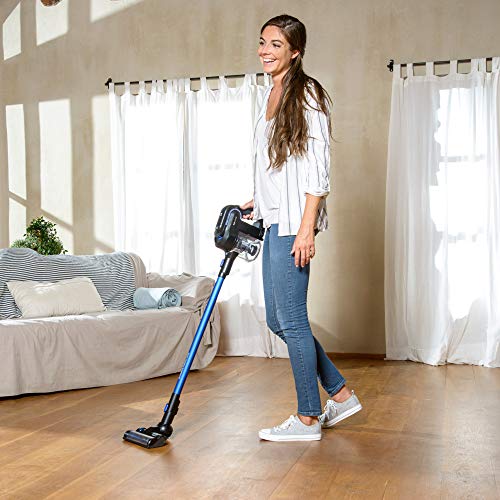 Taurus Ultimate Animal Care- Aspirador Escoba, Aspirador de Mano 2 en 1, Sin Cable, Baterías de Litio, Zapata Para Suelo Motorizada, Zapata Motorizada Para Eliminar Pelo de Animal, Azul y Negro