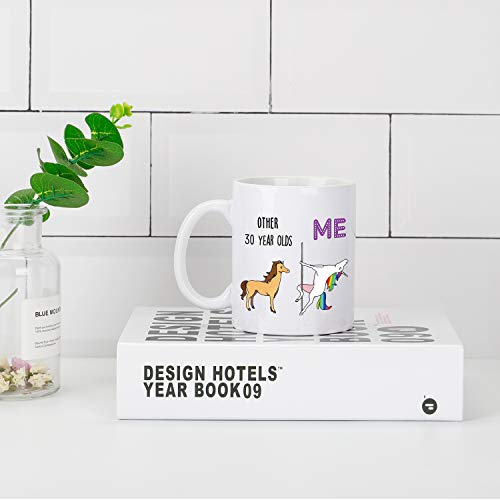 Taza de café de regalo de cumpleaños para mujeres que cumplen 30 años de edad, para mamá, esposa, amiga, hermana, compañera de trabajo (325 ml)