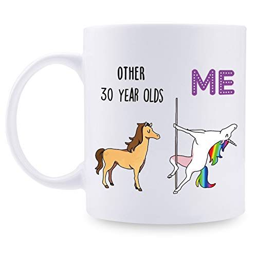 Taza de café de regalo de cumpleaños para mujeres que cumplen 30 años de edad, para mamá, esposa, amiga, hermana, compañera de trabajo (325 ml)