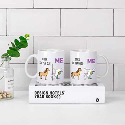 Taza de café de regalo de cumpleaños para mujeres que cumplen 30 años de edad, para mamá, esposa, amiga, hermana, compañera de trabajo (325 ml)