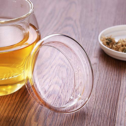 Taza de té de cristal con tapa, resistente al calor Oneisall, taza de té con colador, infusor de té de flores, perfecto para el hogar, oficina (500 ml)