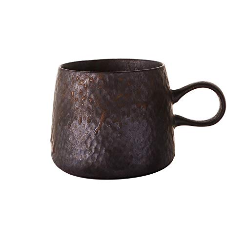 Taza de té dorada esmaltada, taza de cerámica, taza de agua de cerámica retro para la oficina y el hogar 300ml/10oz