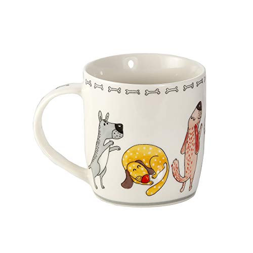 Taza Desayuno Originales de Porcelana Fina, Taza de Café con Diseño de Perros Divertidos, Regalo para Mujer y Hombres Amantes de los Perro