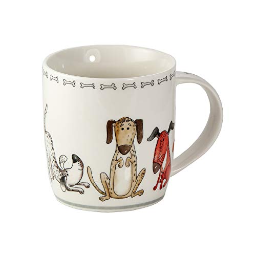 Taza Desayuno Originales de Porcelana Fina, Taza de Café con Diseño de Perros Divertidos, Regalo para Mujer y Hombres Amantes de los Perro