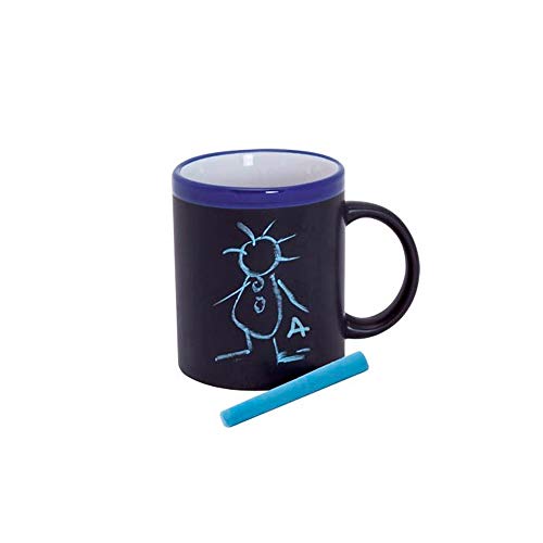 Taza Pizarra de cerámica con Tiza a Tono. Lote de 20 Tazas Colores Variados, Ideal para Que los niños se diviertan desayunando. Regalos cumpleaños, Detalles Infantiles para Eventos.