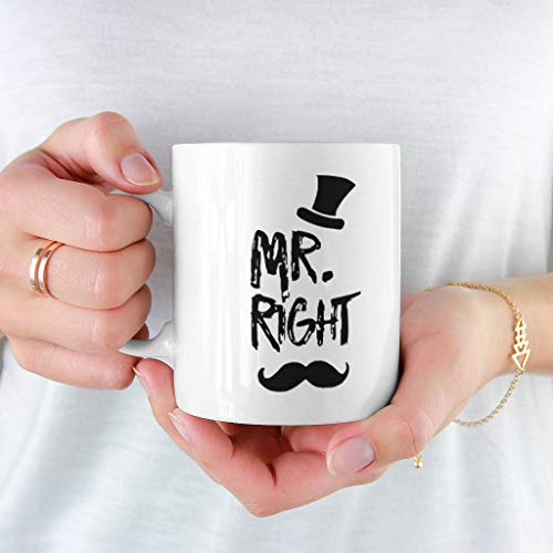 Tazas de café con asa, diseño con texto "Born for-Anime Mr Right", color negro, cerámica, Blanco, 311,84 g