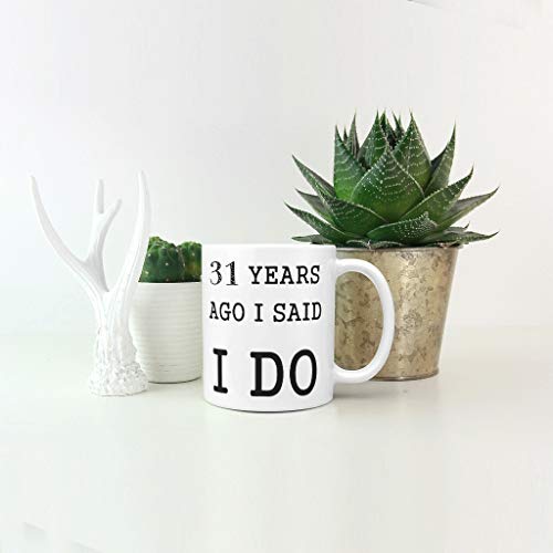 Tazas de té con asa, de cerámica, diseño con texto en inglés "Born for-Anime Years Ago I Said I DO", con doble impresión, cerámica, Blanco, 311,84 g