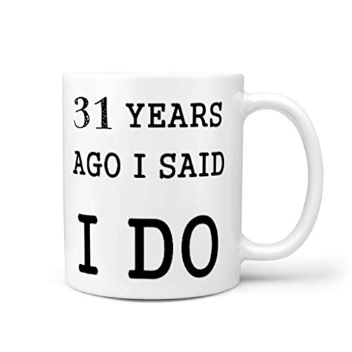 Tazas de té con asa, de cerámica, diseño con texto en inglés "Born for-Anime Years Ago I Said I DO", con doble impresión, cerámica, Blanco, 311,84 g
