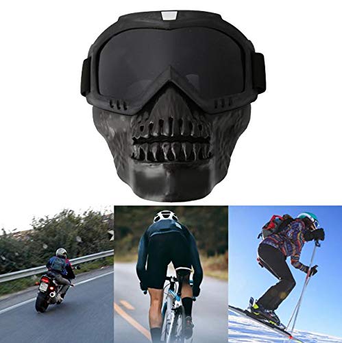 Tbest Gafas Motocross, Gafas de Ciclismo de Casco Desmontables Gafas de Esquí Gafas de Carreras para Mujeres y Hombres para Snowboard Motocicleta Moto (Negro)