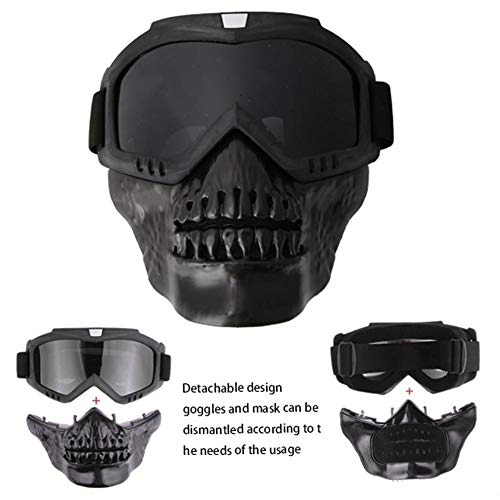 Tbest Gafas Motocross, Gafas de Ciclismo de Casco Desmontables Gafas de Esquí Gafas de Carreras para Mujeres y Hombres para Snowboard Motocicleta Moto (Negro)