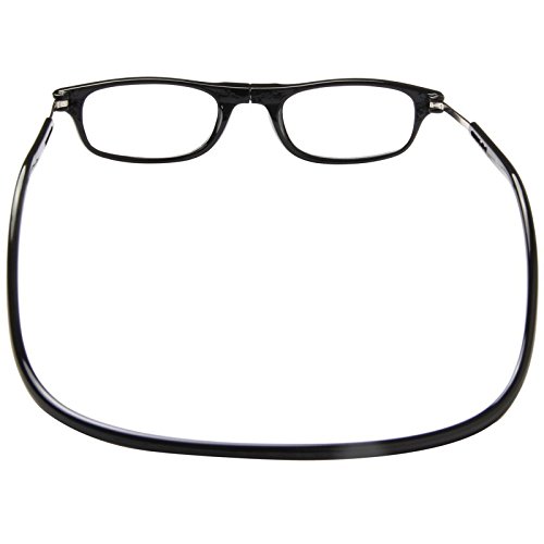 TBOC Gafas de Lectura Presbicia Vista Cansada – Montura Negra Graduadas +1.50 Dioptrías Hombre Mujer Regulables Imantadas Magnéticas Plegables Lentes Aumento Leer Ver Cerca Cuello Cierre Imán