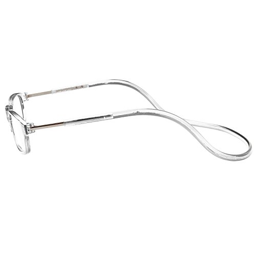 TBOC Pack: Gafas de Lectura Presbicia Vista Cansada – (Dos Unidades) Graduadas +1.00 Dioptrías Montura Transparente y Azul Hombre Mujer Imantadas Plegables Lentes Aumento Leer Ver Cerca Cuello Imán