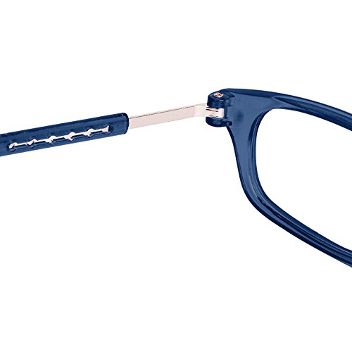 TBOC Pack: Gafas de Lectura Presbicia Vista Cansada – (Dos Unidades) Graduadas +2.00 Dioptrías Montura Azul Hombre Mujer Plegables Lentes Aumento Leer Ver Cerca Cuello Imán