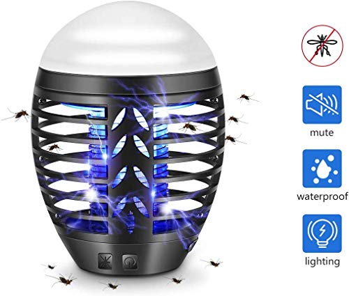 TDW Lámpara Antimosquitos Electrico Exterior, Camping Repelente de Mosquitos, lámpara de Asesino del Mosquito al Aire Libre Portátil 2 en 1 Noche Lámpara LED