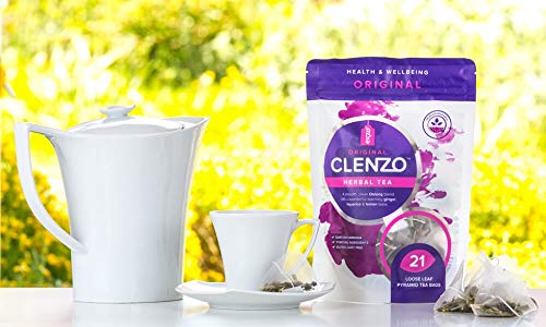 Té Desintoxicante Clenzo, Dieta de 7 a 21 Días Para Limpiar Todo el Cuerpo, el Colon y el Hígado - 11 Ingredientes Herbales Naturales Incluyendo Garcinia Cambogia - Sin Efecto Laxante Detox Tea