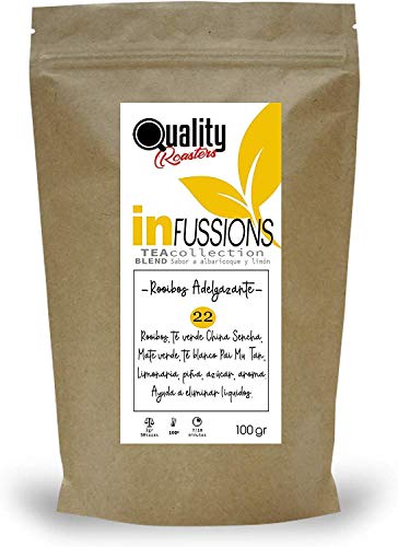 Té Rooibos. Adelgazante. Blend. Con Rooibos Super Grade (38%), mate verde, té verde, té blanco, citronela, piña. Ayuda a Eliminar Líquidos. Antioxidante. 100 g.