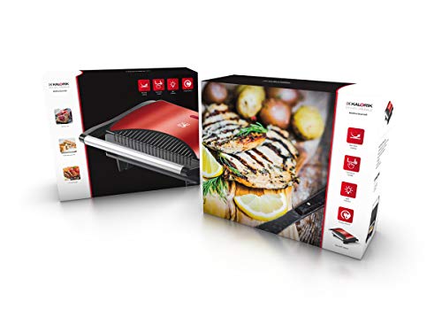 Team Kalorik TKG SWM 1050 R - Sandwichera eléctrica (700 W), color rojo metálico