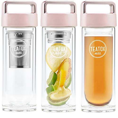 TEATOX Thermo-Go 330ml termo de vidrio (Roségold)