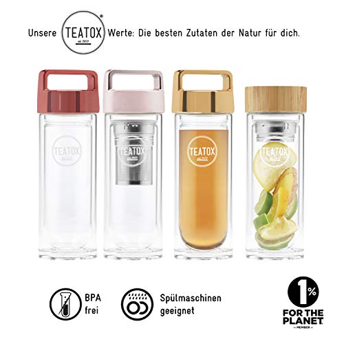 TEATOX Thermo-Go 330ml termo de vidrio (Roségold)