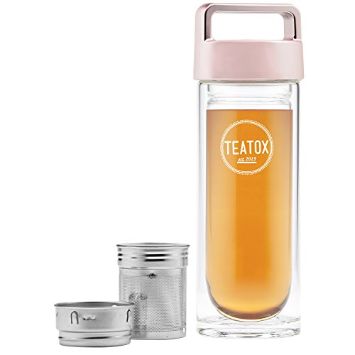 TEATOX Thermo-Go 330ml termo de vidrio (Roségold)