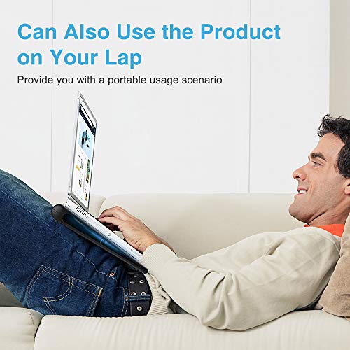 TECKNET Base de Refrigeración para Ordenador Portátil con 2 Ventiladores Silenciosos y Potencias (9-16 Pulgadas, iluminación LED, 2 USB)