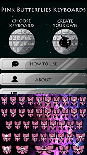 Teclados de mariposas rosadas