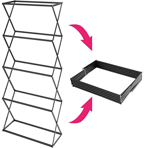 TecTake 403445 Jardinera Vertical, Estante 4 Macetas, Soporte Plegable, Estructura de Acero, Flores & Plantas, Jardin Exterior, Balcón Terraza