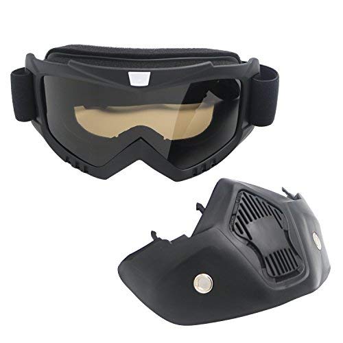 TedGem Gafas Máscara desmontable, Máscara de la motocicleta, Máscara de la motocicleta con gafas desmontables, máscara de casco para el motocrós Carreras de carreras Abra el casco de