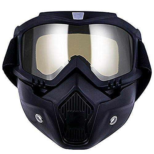 TedGem Gafas Máscara desmontable, Máscara de la motocicleta, Máscara de la motocicleta con gafas desmontables, máscara de casco para el motocrós Carreras de carreras Abra el casco de