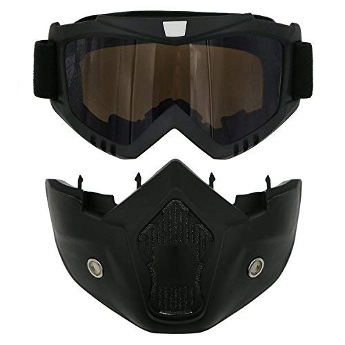 TedGem Gafas Máscara desmontable, Máscara de la motocicleta, Máscara de la motocicleta con gafas desmontables, máscara de casco para el motocrós Carreras de carreras Abra el casco de
