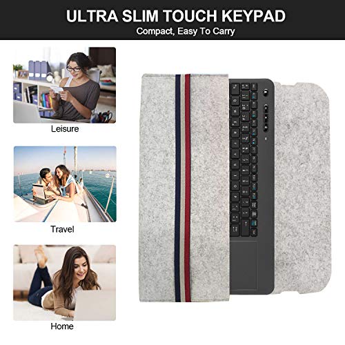 TedGem Teclado Inalámbrico USB, 2,4GHz Teclados Inalambricos para Smart TV Teclados Inalambricos Ordenador Teclado Touchpad con Receptor Nano USB para PC/Laptops/Tablet/Smart TV/Portátil