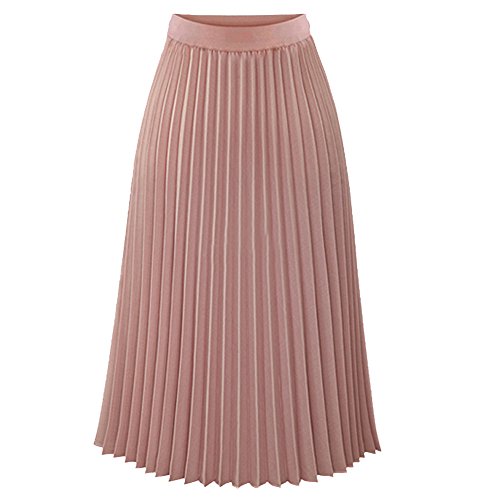TEERFU - Falda Plisada para Mujer, Verano, Bohemio, Falda de línea A, Talla L