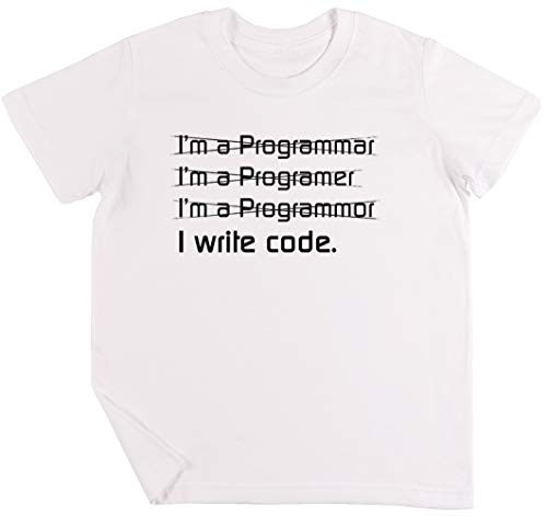 Teevolution I Write Code Niños Chicos Chicas Unisexo Camiseta Blanco