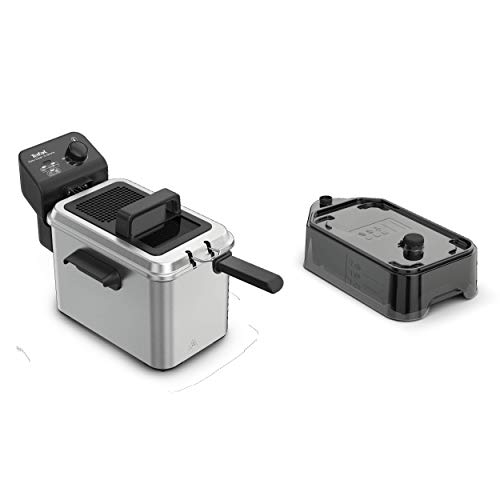 Tefal Easy Clean & Store - Freidora de aceite 3.5 litros/1 kg comida, con depósito de aceite reutilizable, 190 C, termostato ajustable, cesta opción escurrido, resistencia sumergida, fácil limpieza