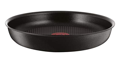 Tefal L6549702 Set de sartenes 22 y 26 cm + cazos de 18 y 20 cm + guisera de 24 cm + 2 Tapas + espátula + 2 Mangos Intercambiables, Aluminio, Negro