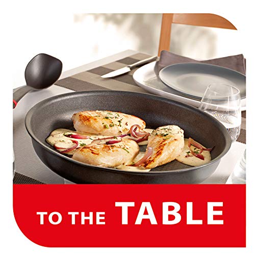 Tefal L6549702 Set de sartenes 22 y 26 cm + cazos de 18 y 20 cm + guisera de 24 cm + 2 Tapas + espátula + 2 Mangos Intercambiables, Aluminio, Negro
