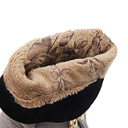 Tefamore Botas Mujer Invierno Tacon Botas Altas Botines Zapatos con Aumento de Borla Round Toe Flat Tube Boots Botas de Nieve Zapatos Planos