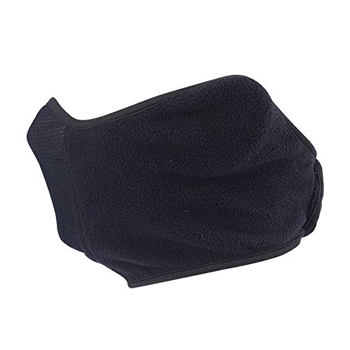 TEFITI - Pasamontañas de forro polar cortavientos para motocicleta, ciclismo, esquí, senderismo, correr, color negro (grueso), Hombre, color Negro2, tamaño talla única