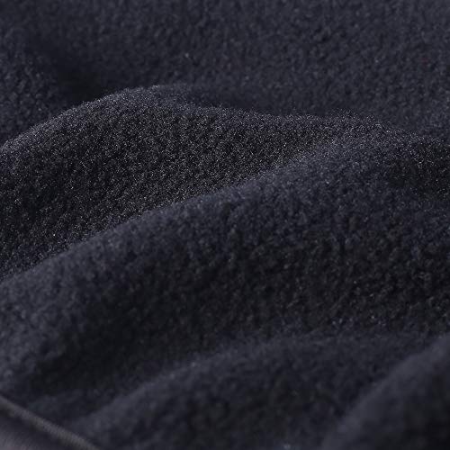TEFITI - Pasamontañas de forro polar cortavientos para motocicleta, ciclismo, esquí, senderismo, correr, color negro (grueso), Hombre, color Negro2, tamaño talla única