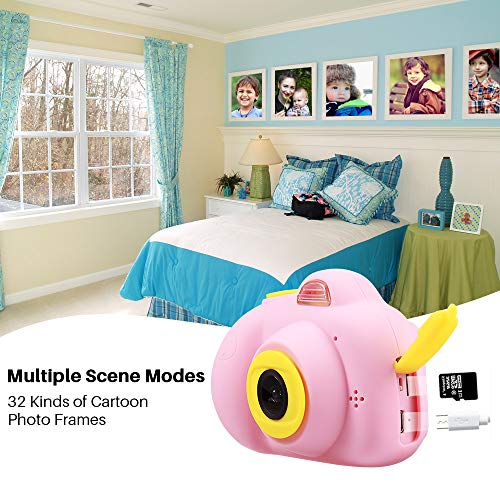 TekHome 2019 Nueva Cámara de Fotos para Niños con 32GB Tarjeta SD y Acollador, 2 Objetivos Selfie 8MP Cámara Digital 1080P HD Video, Juguetes Niña 3-10 Años, Regalo Niña Cumpleaños Infantil, Rosa.