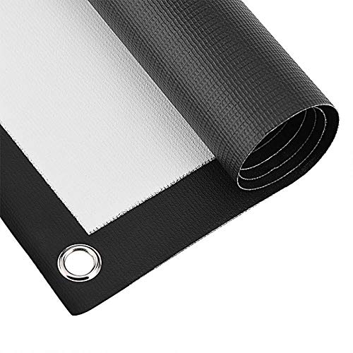 Tela de proyección Lux-Screen Formato 16:9 Superficie de 3 Capas Blanco Mate y Borde perimetal Negro, Pantalla para proyector para Colgar con argolla, garantía de 2 años (120 Pulgadas)